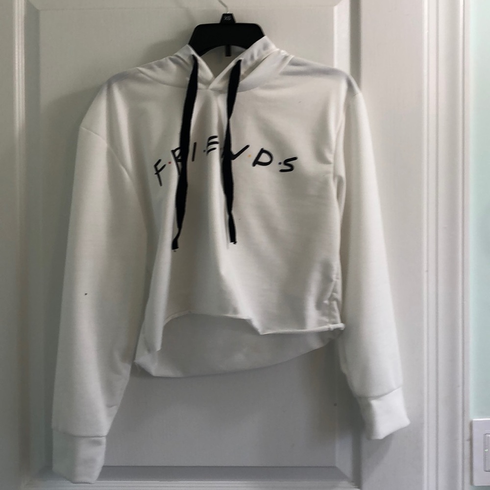 White cropped F.R.I.E.N.D.S sweatshirt